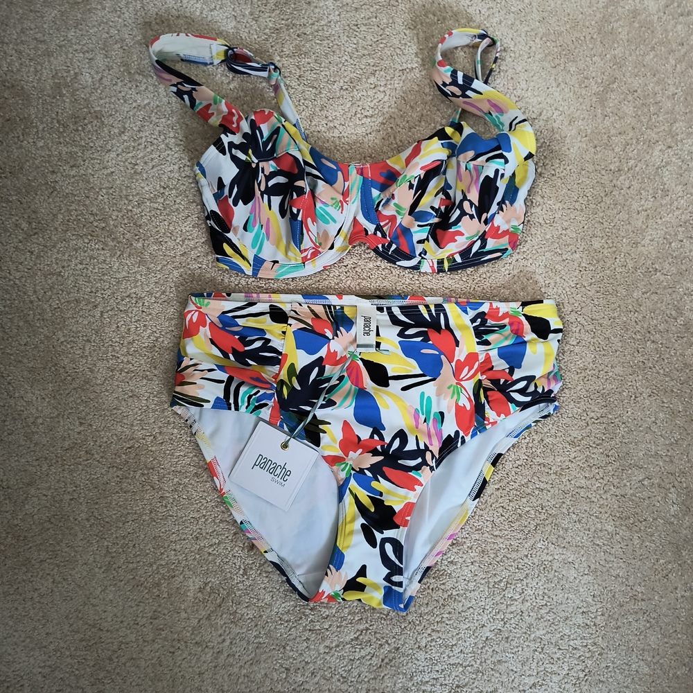 Panache Multicolor Floral Print Two-Piece Swim Set